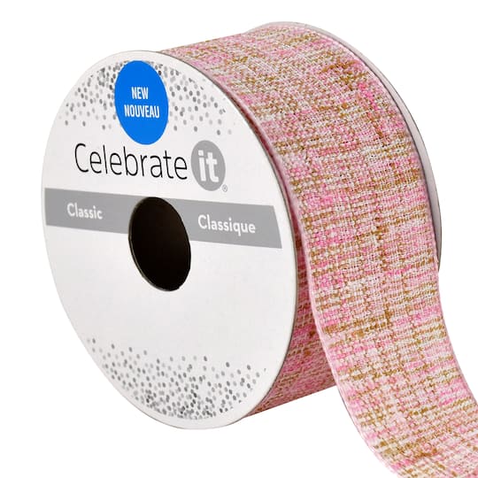 12 Pack: 1.5" x 3yd. Faux Cotton Wired Ribbon by Celebrate It
